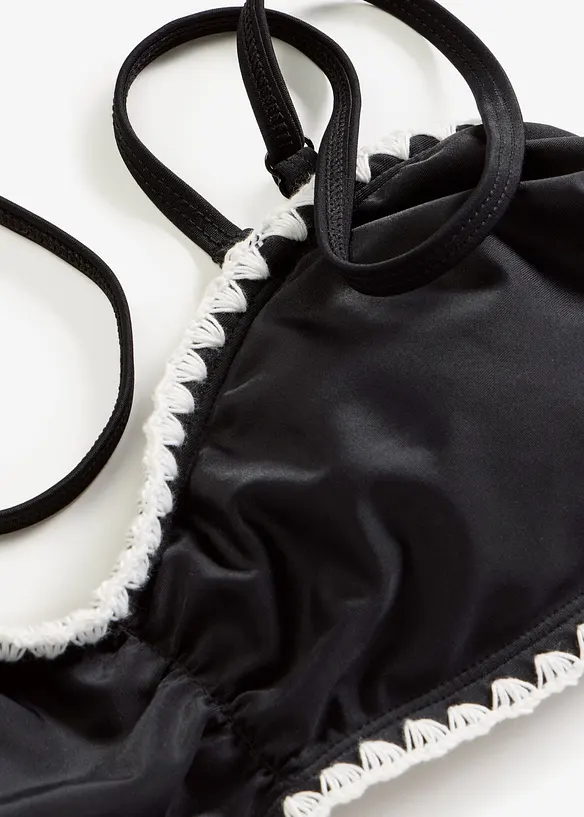 Bikini&ouml;verdel i band&aring;stil med broderi, bonprix