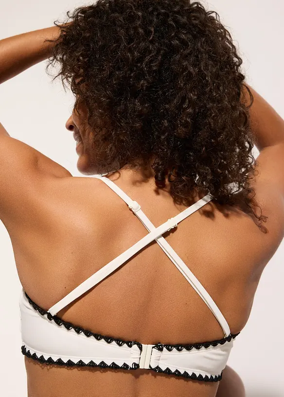 Bikini&ouml;verdel i band&aring;stil med broderi, bonprix