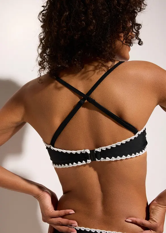 Bikini&ouml;verdel i band&aring;stil med broderi, bonprix