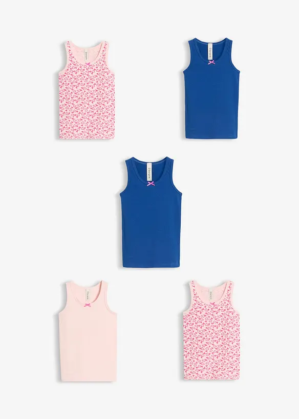 Linne med mjuk bomull och satinrosett (5-pack), bonprix