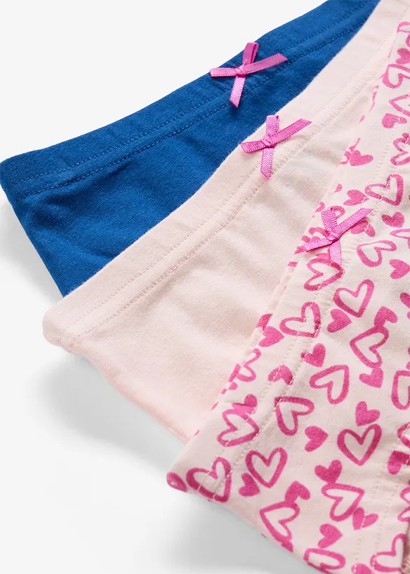 Hipstertrosa med mjuk bomull och liten satinrosett (5-pack), bonprix