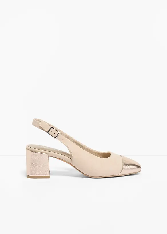 Slingbackpumps med blockklack fr&aring;n Marco Tozzi, Marco Tozzi