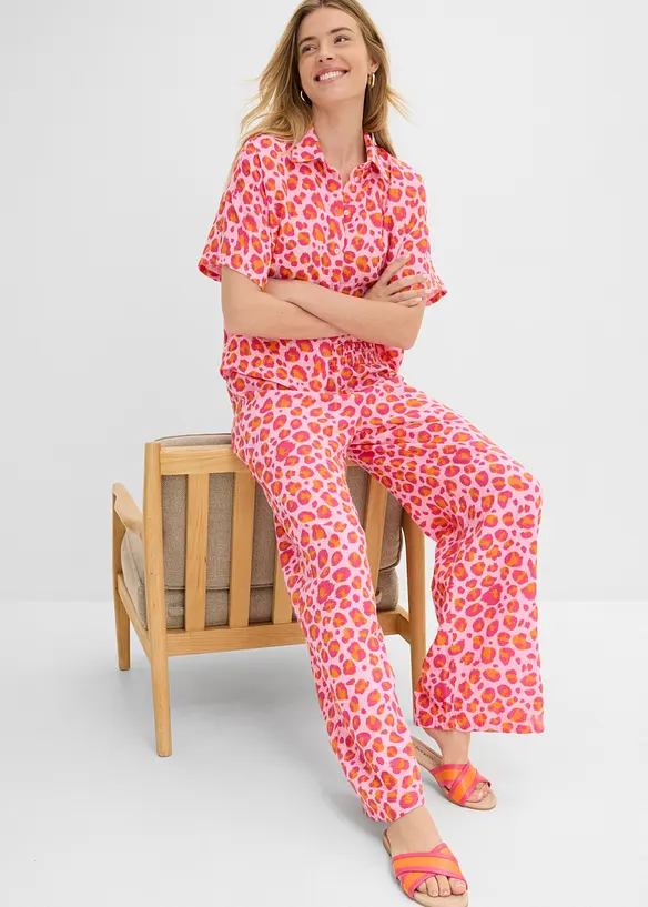Dra p&aring;-byxa av luftig muslin, bonprix