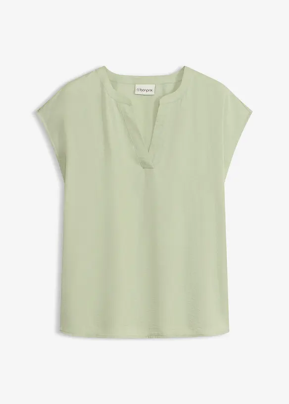 Ledig satinblus med &ouml;verskurna &auml;rmar, bonprix