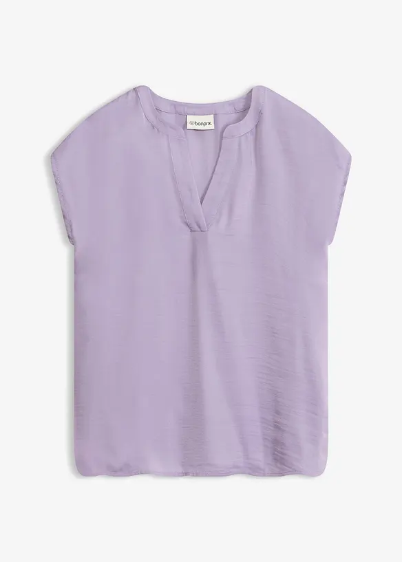 Ledig satinblus med &ouml;verskurna &auml;rmar, bonprix