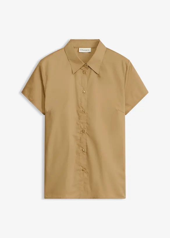 Kort&auml;rmad poplinblus, bonprix