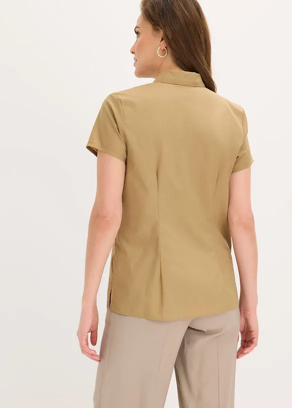 Kort&auml;rmad poplinblus, bonprix