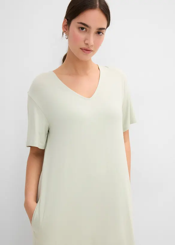 Jerseykl&auml;nning i viskosmix, bonprix