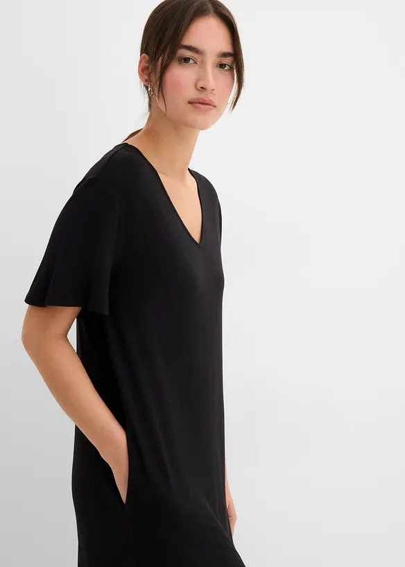 Jerseykl&auml;nning i viskosmix, bonprix