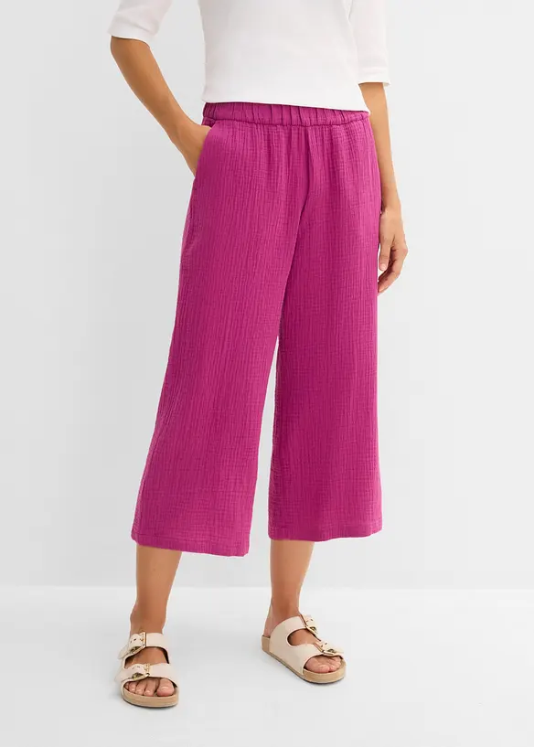 Marlenebyxa i bomullsmuslin, bonprix