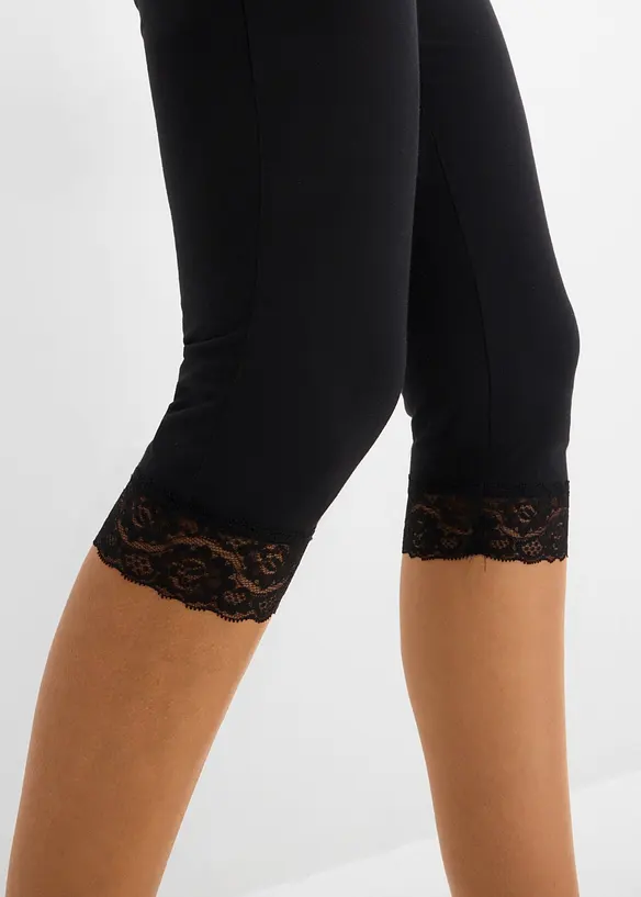 Caprileggings med spetsdetalj, bonprix