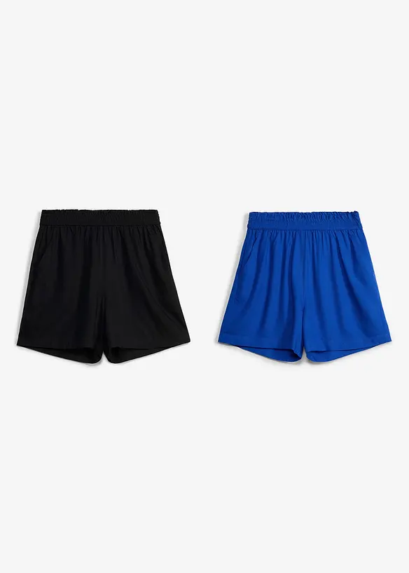 Dra p&aring;-shorts i mjuk viskos (2-pack), bonprix