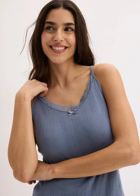 Pyjamas av pointelletrik&aring;, med shorts, bonprix