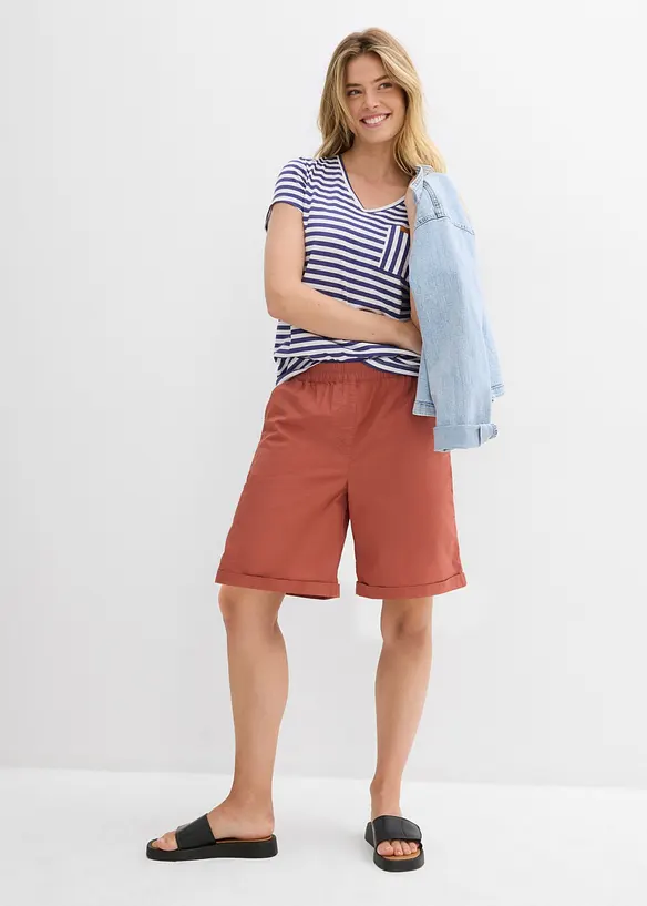 Papertouch-shorts av bomull, bonprix