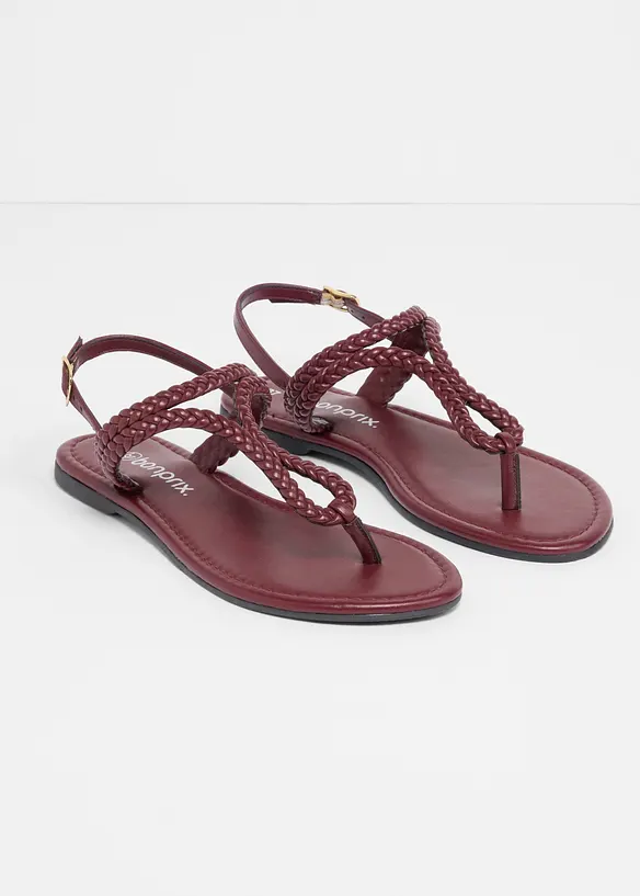 Flip flop-sandal med fl&auml;tade detaljer, bonprix