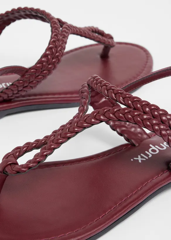 Flip flop-sandal med fl&auml;tade detaljer, bonprix