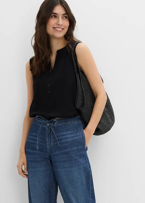 Barrel Jeans Mid Waist, cropped, bonprix
