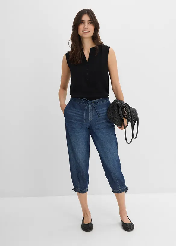 Barrel Jeans Mid Waist, cropped, bonprix