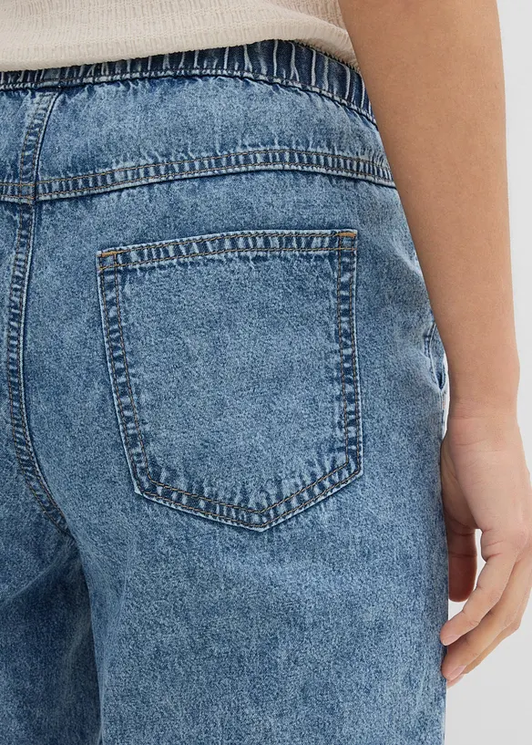 Barrel Jeans Mid Waist, cropped, bonprix