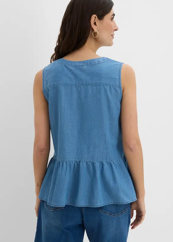 Bluslinne i denim av ekologisk bomull, bonprix