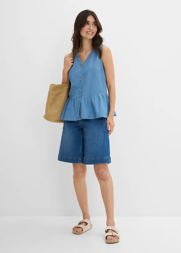 Bluslinne i denim av ekologisk bomull, bonprix