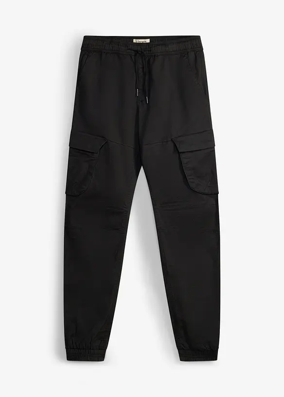 Cargobyxa i dra p&aring;-modell med raka ben, normal passform, bonprix