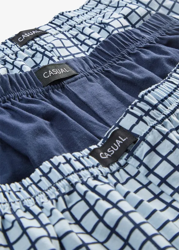 Ledigt skurna jerseyboxershorts i bomull (3-pack), bonprix