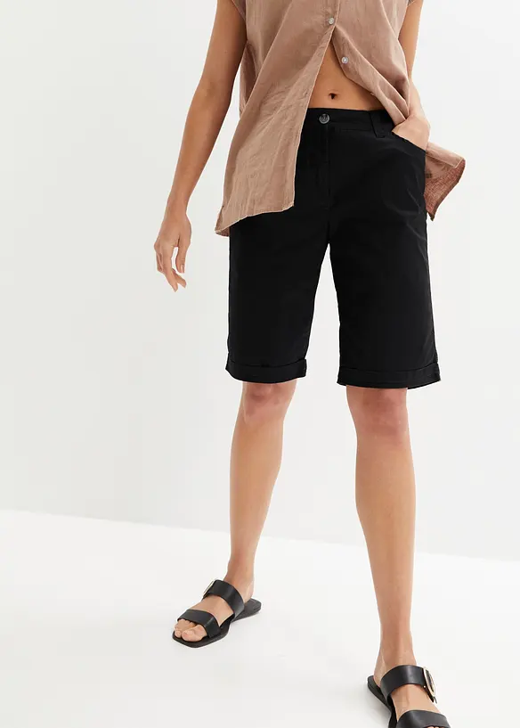 Papertouch-shorts med bomull och bekv&auml;m midja, bonprix