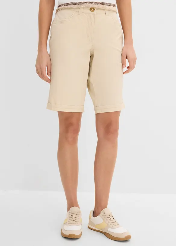 Papertouch-shorts med bomull och bekv&auml;m midja, bonprix