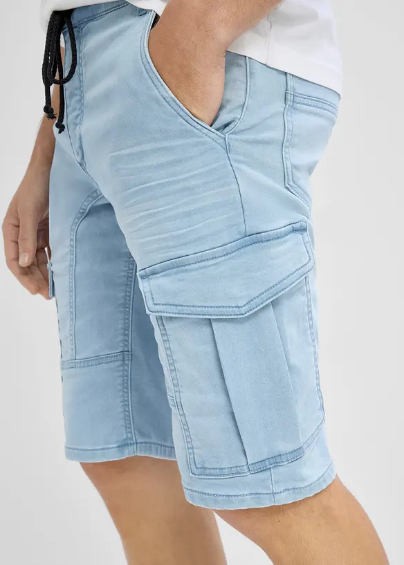 Jeansshorts i trik&aring;, Regular Fit, bonprix