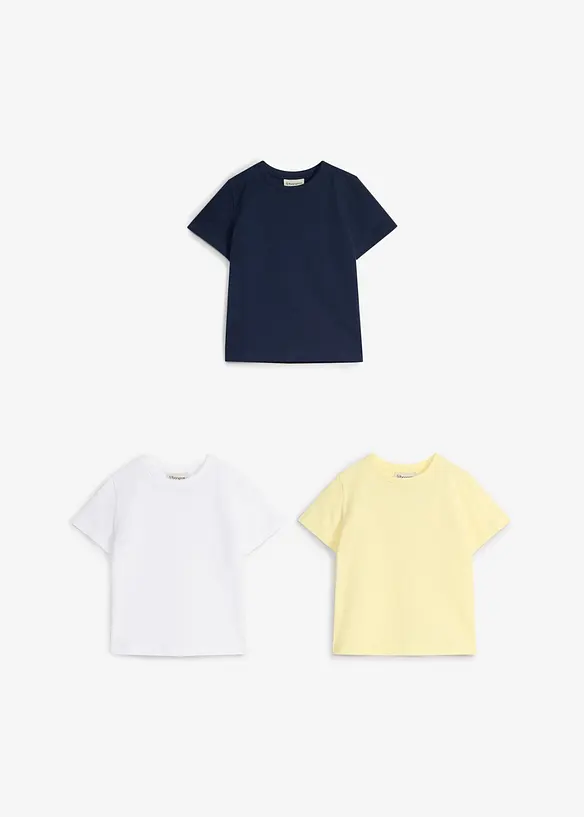 T-shirt (3-pack) i ren bomull, bonprix