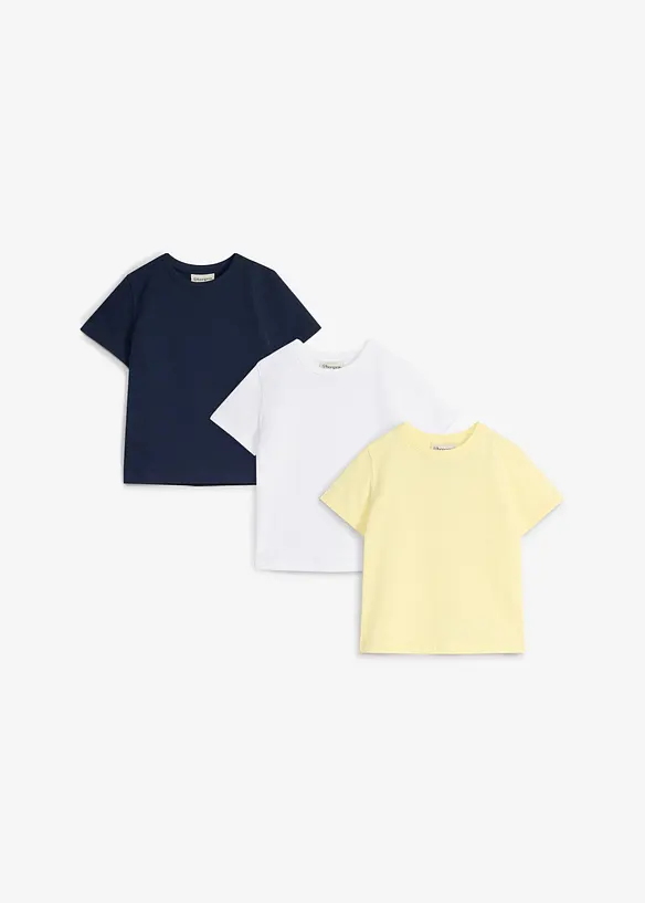 T-shirt (3-pack) i ren bomull, bonprix