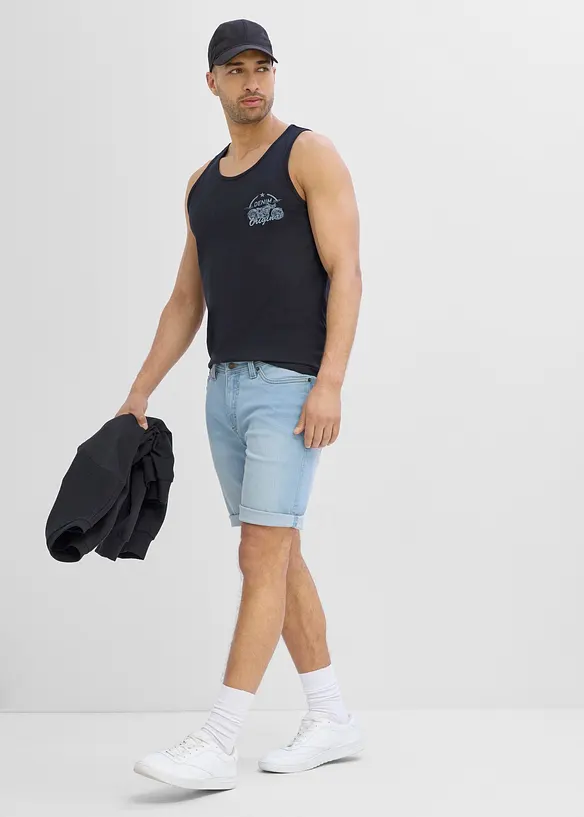 Stretchiga jeansshorts (2-pack), Regular Fit, bonprix