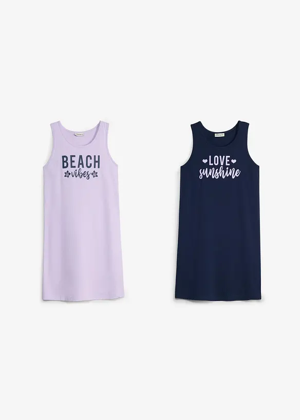 Jerseykl&auml;nning i ekologisk bomull (2-pack), bonprix