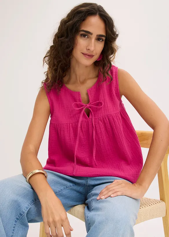 Bluslinne i bomullsmuslin, bonprix