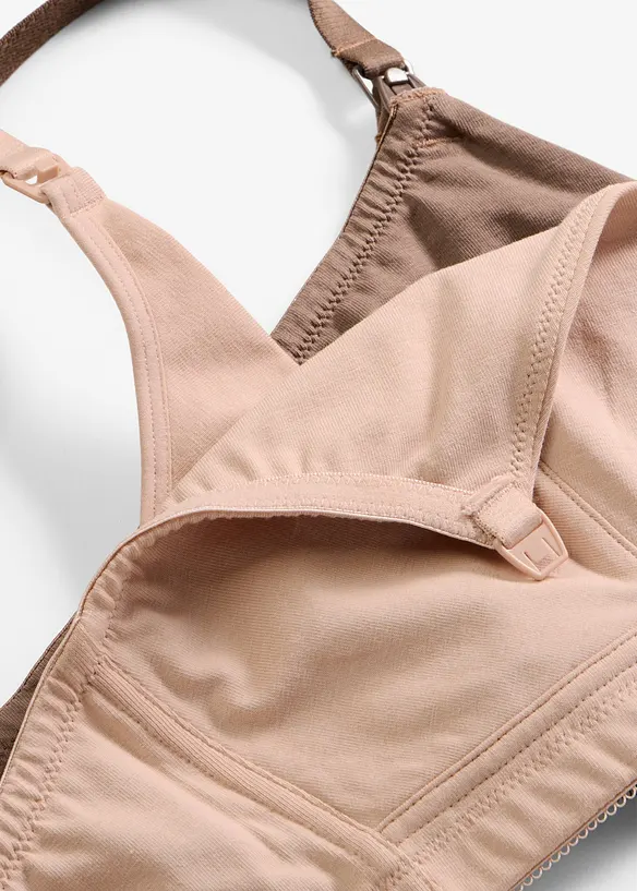 Amningsbeh&aring; utan bygel med ekologisk bomull (2-pack), bonprix