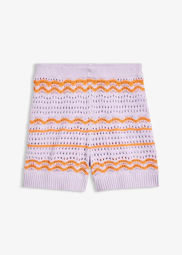 Stickade shorts i bomullsmix med linne, bonprix