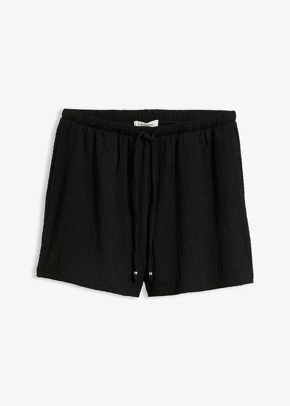 Dra p&aring;-shorts i kr&auml;ppat material med struktur, bonprix