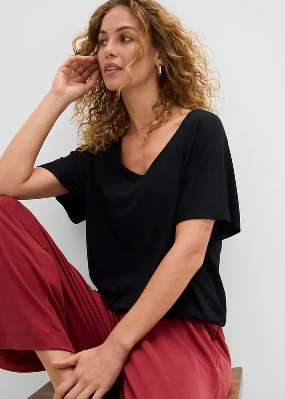 Oversizetopp i mjuk viskosmix, bonprix