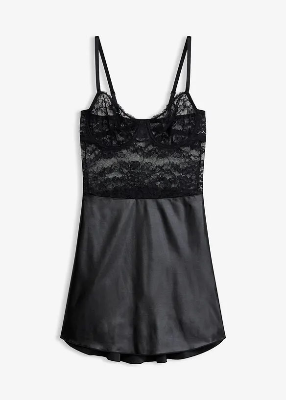 Kl&auml;nning med wetlook, bonprix