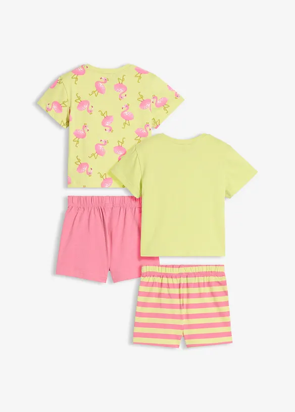 Kort pyjamas i dubbelpack, av bomull (4-delat set), bonprix