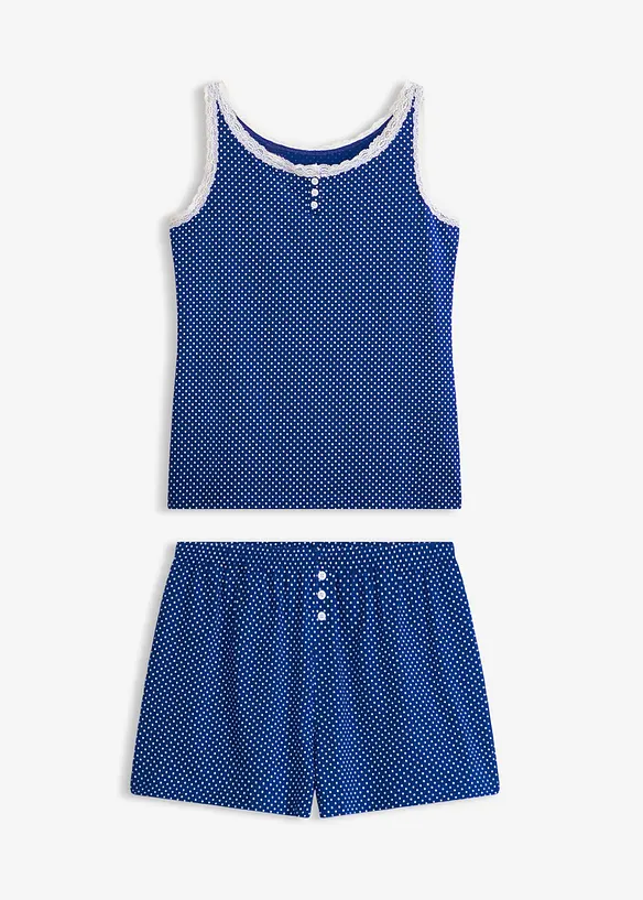 Pyjamas med shorts och skir spets, bonprix