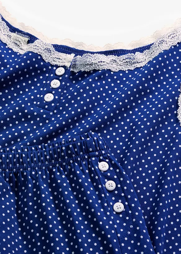 Pyjamas med shorts och skir spets, bonprix