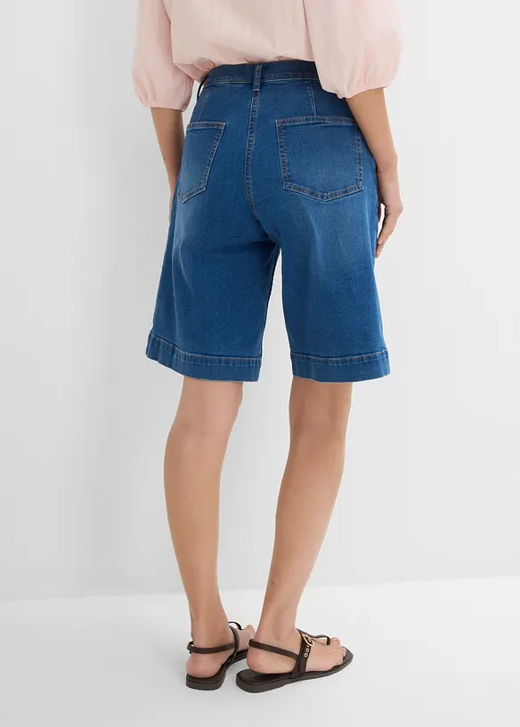 Jeansshorts Mid Waist, ekologisk bomull, bonprix