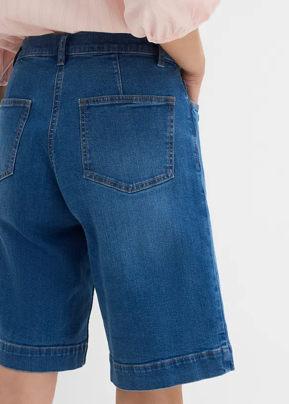Jeansshorts Mid Waist, ekologisk bomull, bonprix