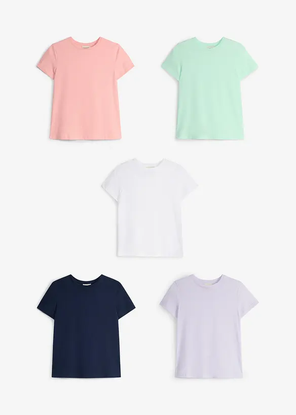 Topp av ekologisk bomull (5-pack), bonprix