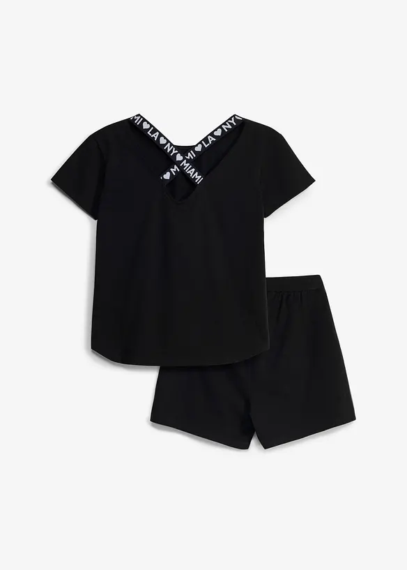 T-shirt och shorts i elastisk bomullsmix (2 delar), bonprix
