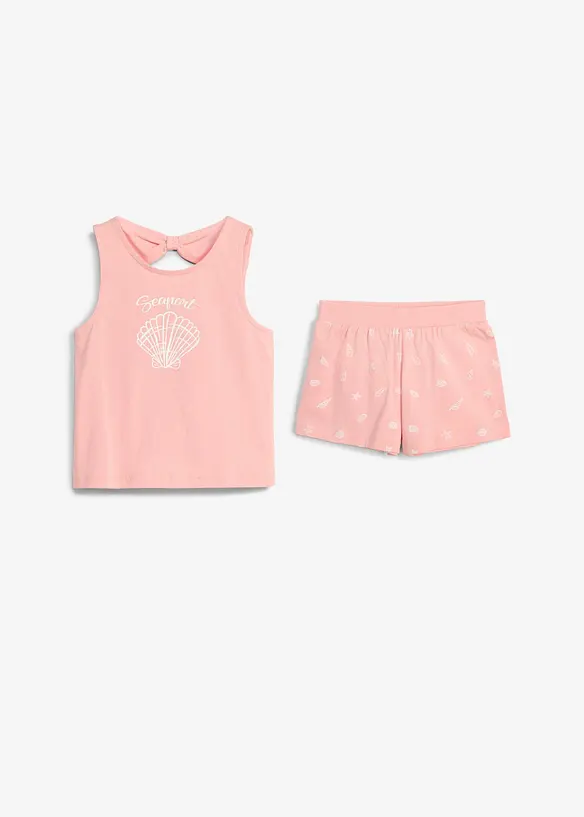 Linne och shorts av ekologisk bomull (2 delar), bonprix