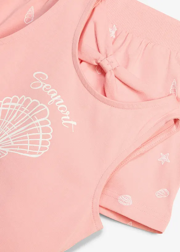 Linne och shorts av ekologisk bomull (2 delar), bonprix