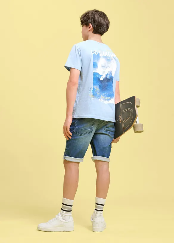 T-shirt med tryck p&aring; ryggen, av ekologisk bomull, bonprix